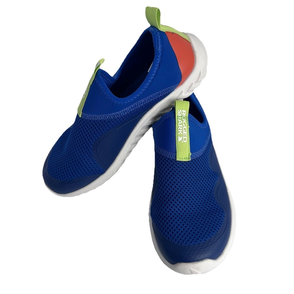 Rugged Shark Slip On Water Shoes Kids Size 3.5 Blue/Orange Swim, Beach, Boating
